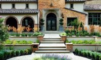 custom stone steps and entryway in los gatos landscape renovation