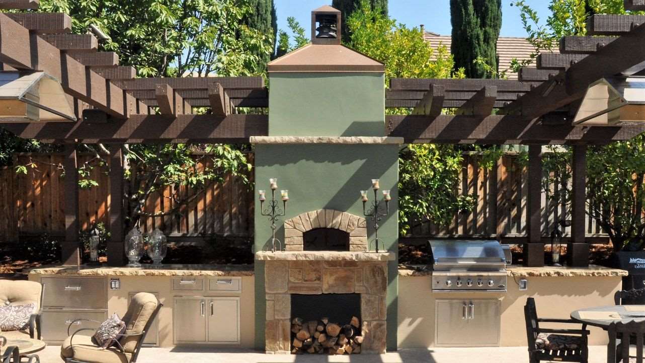 fremont stone pizza oven arbor pergola design build