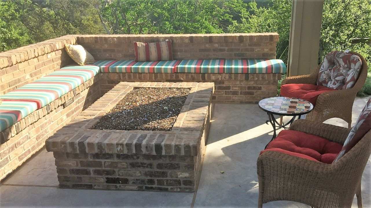 los gatos firepit landscaping seating for backyard entertainment area