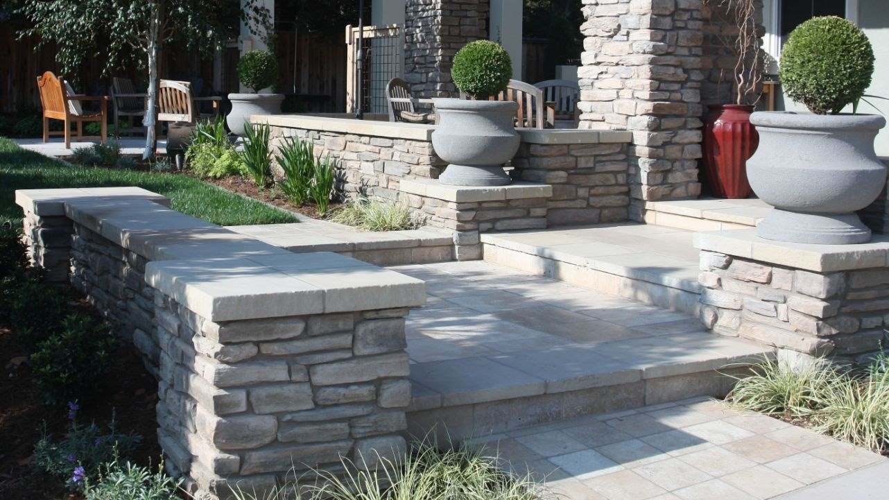 menlo park stone columns for patios and walkways
