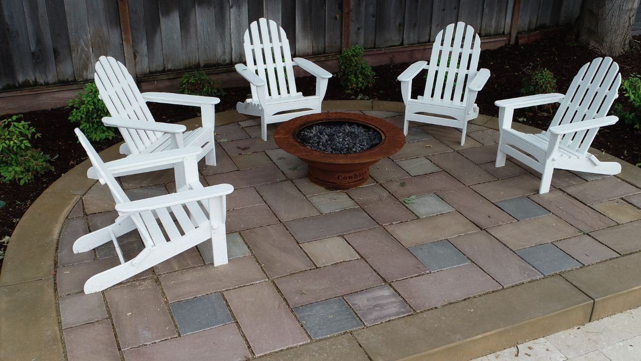 stone fire pit patio designed and installed fremont
