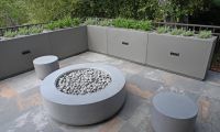 Masonry, Steel arbor structure, firepit, planters, design ability - Los Gatos